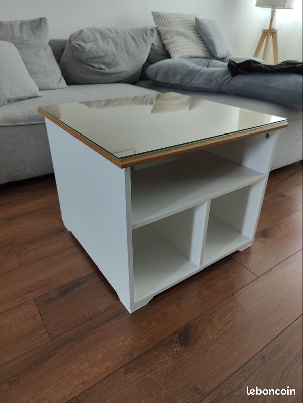 Basse bois/blanc IKEA SKRUVBY (image 1)