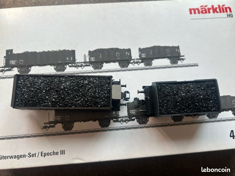 MARKLIN coffret 2 wagons minéraliers SGW 48449 NEUF en 2 rails