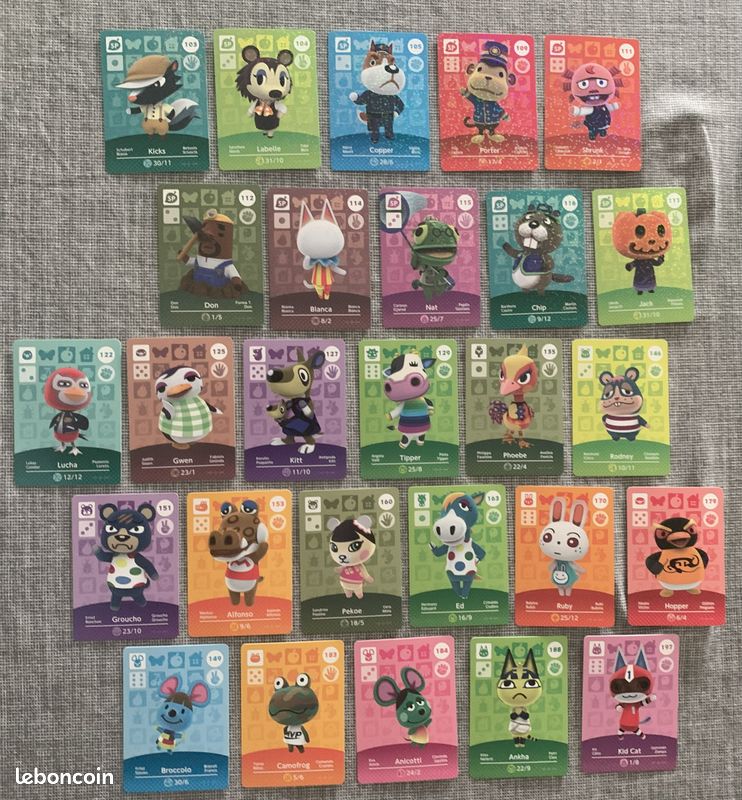 Standard Carte Pour Amiibo Animal Crossing Frusde Série Chien Compatible Avec Nintendo Switch 21pcs 8 5 5 5cm