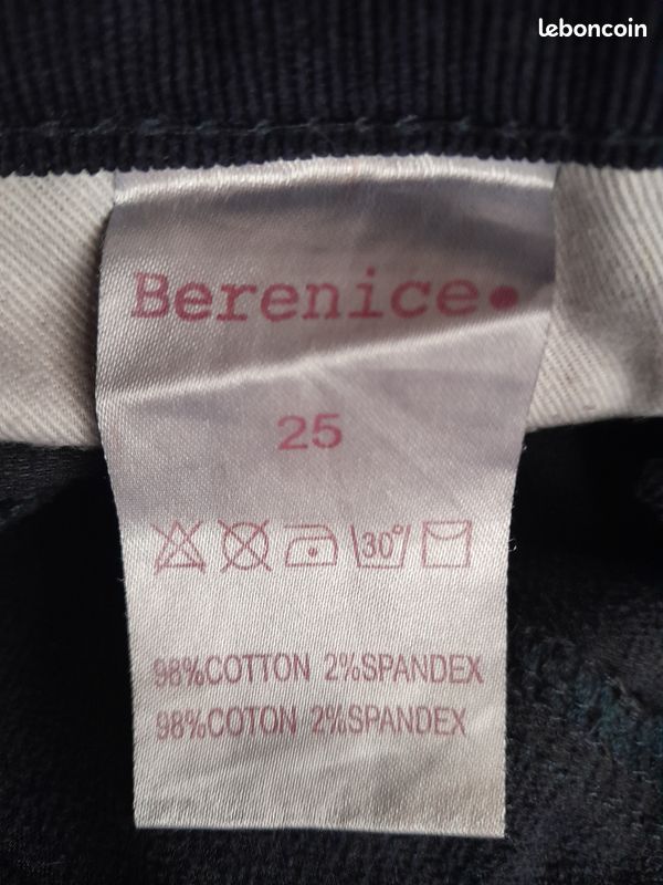 Pantalon velours Bérénice T S Bleu marine (image 9)