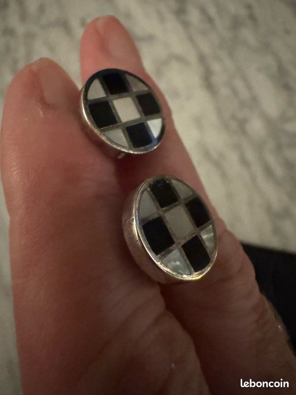 Boutons de manchette argent massif SEVEN valeur 200 NEUFS (image 6)