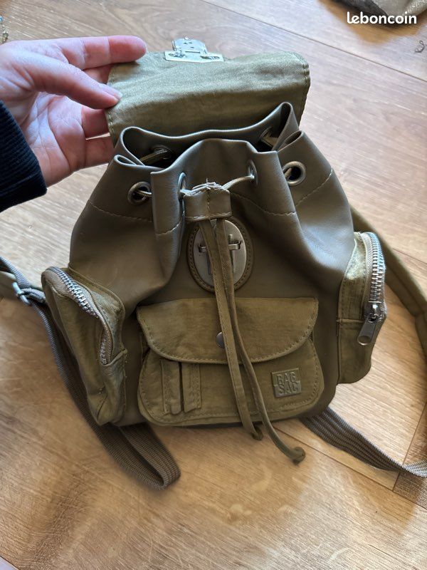 Sac à dos vintage BagSac kaki (image 7)