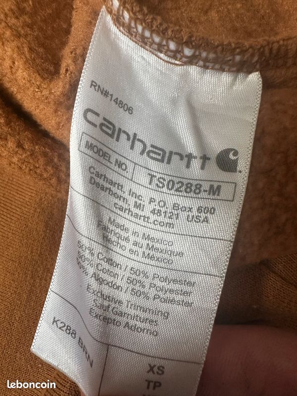 Sweat à Capuche Carhartt Marron Carhartt Brown Customisé Chat - Taille XS (image 11)