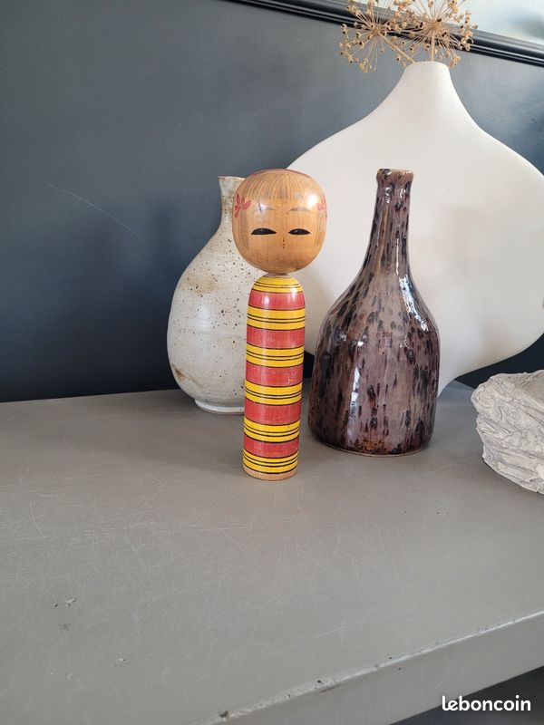 Poupée Japonaise Kokeshi Yamagata Vintage – Artisanale Signée – Années 60