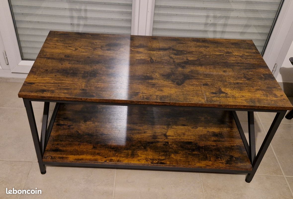 Table basse industrielle VASAGLE avec étagère (image 2)