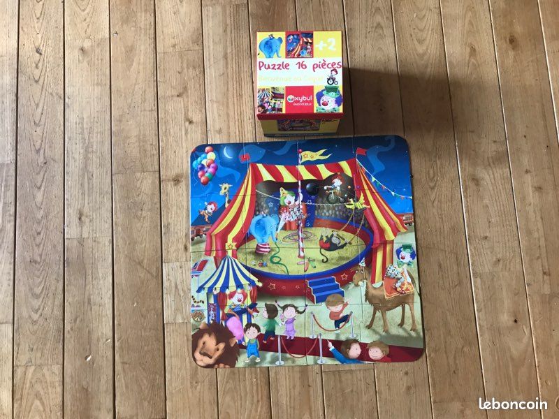 Jeu en bois personnages ours + puzzle cirque Oxybul a partir 2 ans (image 3)