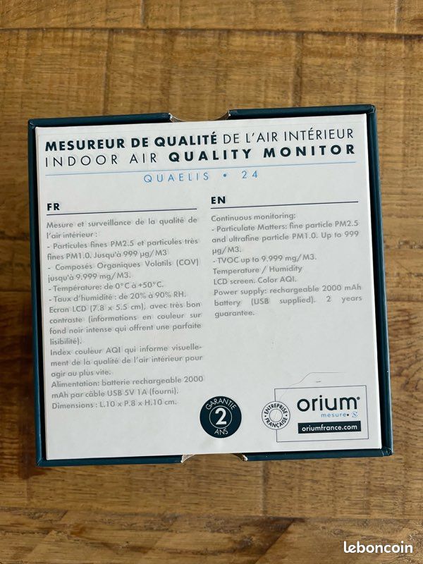23621 | Appareil de mesure de la qualité de l'air Quaelis 10 Orium, +70