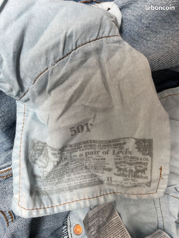 Levi's 501 bleu jean vintage homme button up fly W38 L32 (image 10)