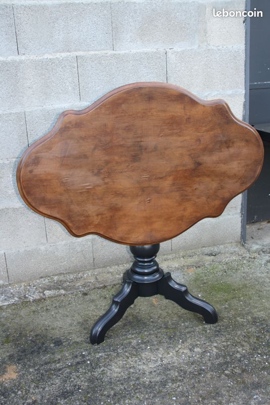 Table violon noir bois ancien vintage (image 4)