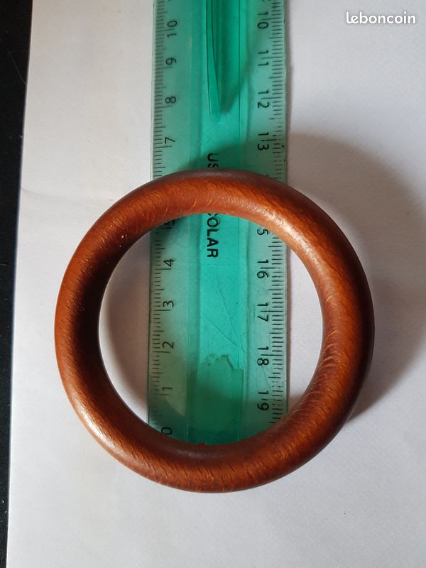 19 anneaux bois chêne clair pour tringle sans les crochets (image 2)