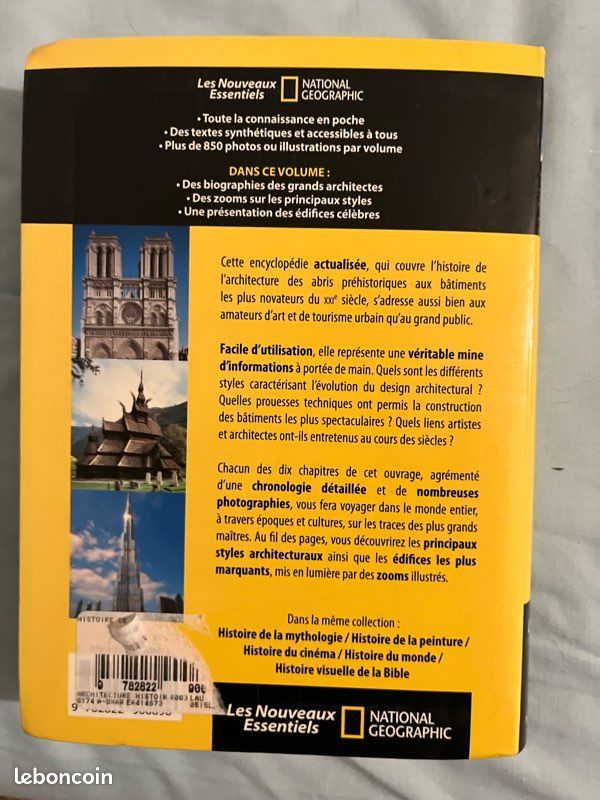 Livre — Histoire de l'Architecture (National Geographic) RARE N’EST PLUS ÉDITÉ (image 2)