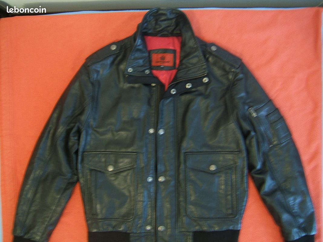 Blouson cuir noir (image 1)
