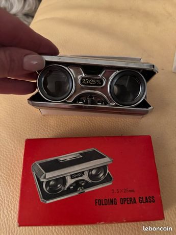 Jumelles Vintage Sportiere Bleu Clair - 2,5x, Compactes, Made In Japan, Pour Opéra Et Sport
