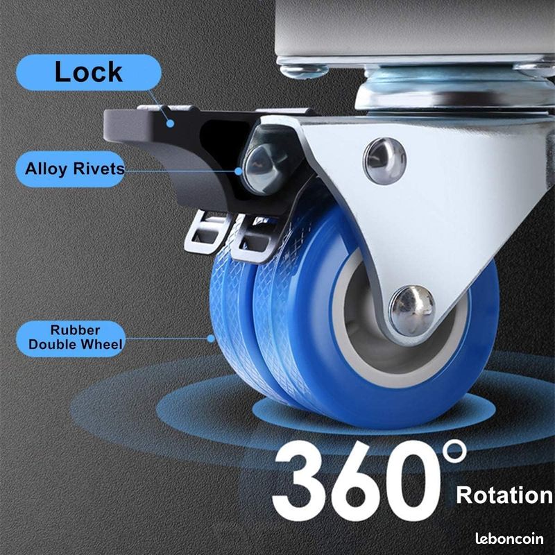 JEEWHEET Support de Machine à Laver, Base avec 4 Roues Pivotantes, Réglable Longueur 41-64cm, Charge 300 kg Anti Vibration Réduction du Bruit pour Réfrigérateur/Machine à Laver/Sèche-linge (image 5)