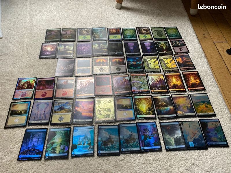 Magic the Gathering lot 55 terrains diverses editions full foil Collection