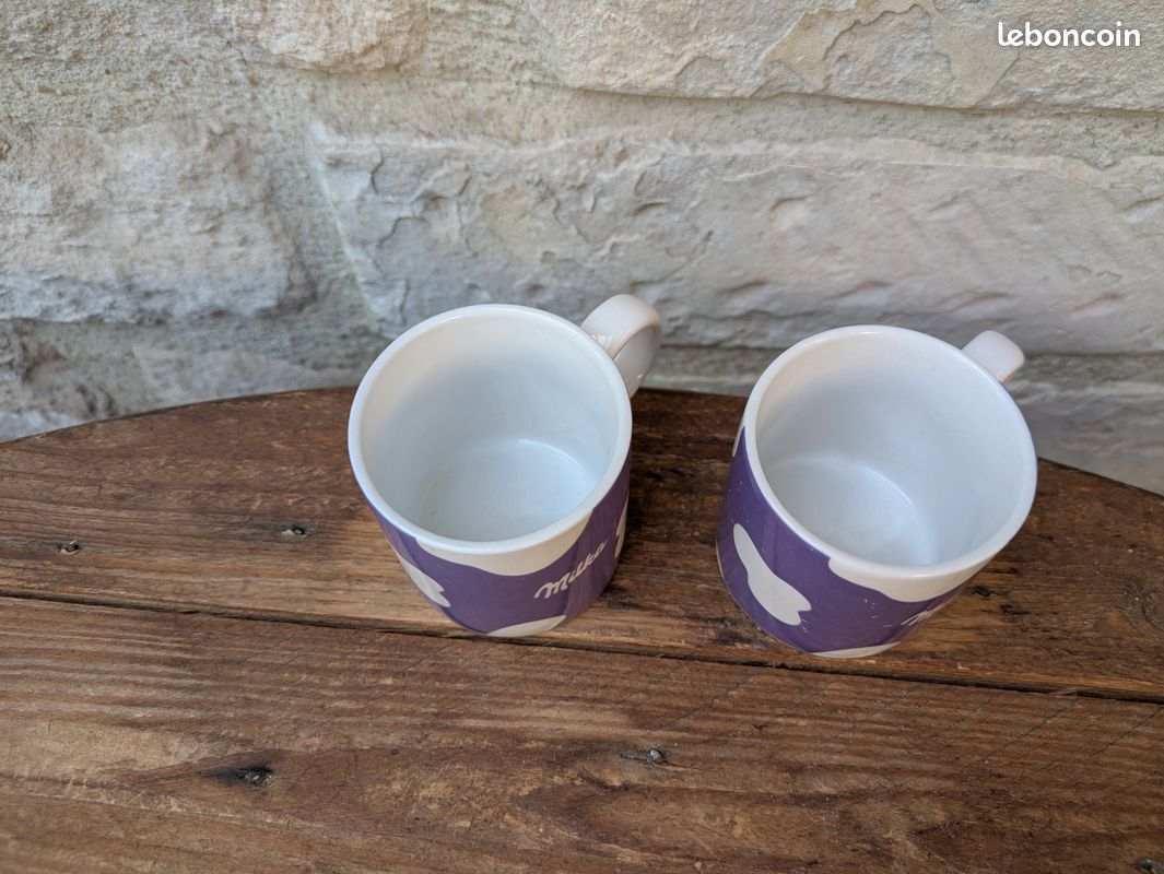 Lot De 2 Mugs Milka Père Noël - Édition 2022, Céramique Violette, Thème Noël Chocolat, Neufs