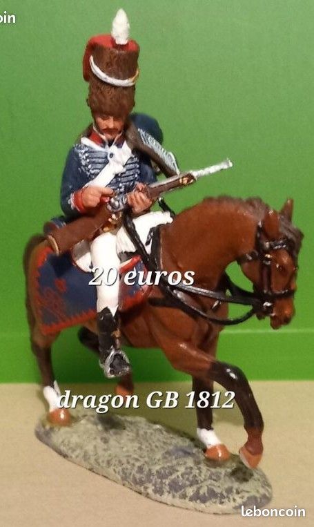 Soldat En Plomb Second Empire – Dragon à Cheval B.F. échelle 1:32 (60mm)
