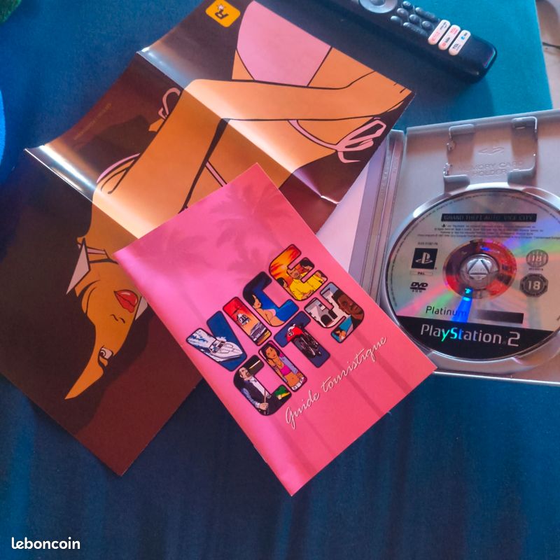 Jeu PS2 Platinum - Grand Theft Auto : Vice City - Complet Avec Boîte, Manuel Et Carte ! Édition PAL 2002