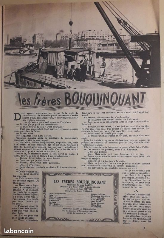 "Mon Film" n°108 - Madeleine Robinson & Roger Pigaut dans "Les Frères Bouquinquant" / Ginette Leclerc (06/09/1948) (image 2)
