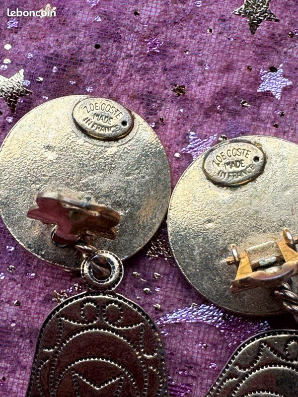 Boucles D'oreilles Pendantes Zoe Coste - Dorées, En Métal, Occasion