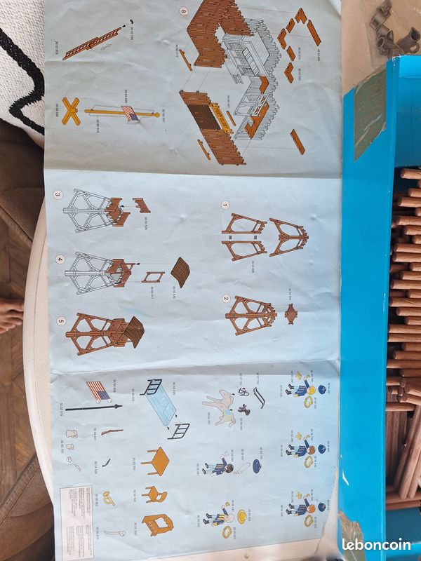Lot Playmobil Vintage Western Nordistes – Fort, Chariots, Chevaux – Occasion Bon état