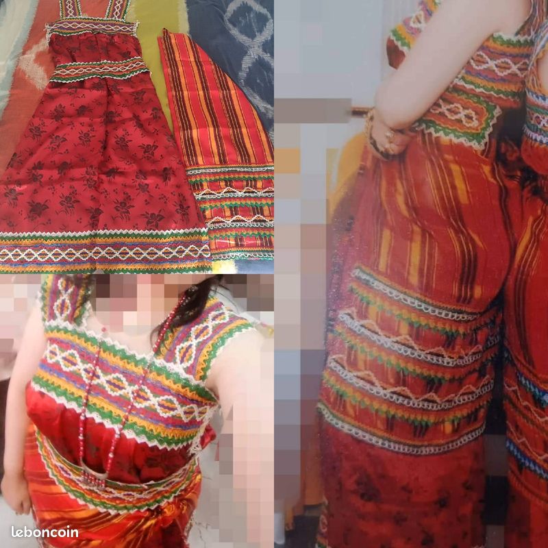 Robe kabyle femme traditionnelle Algérienne rouge (image 1)