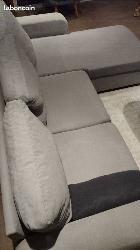 Canapé convertible gris avec méridienne (image 3)