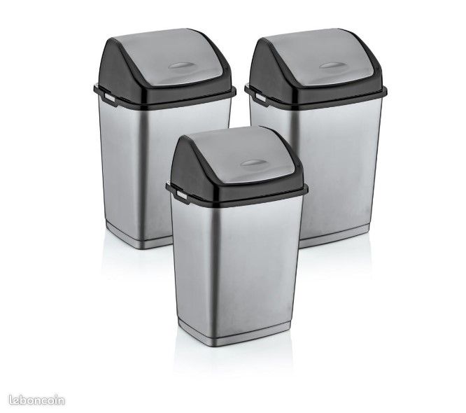 Poubelle Premium Avec Couvercle Basculant, Soft Touch, 10 L, Magne