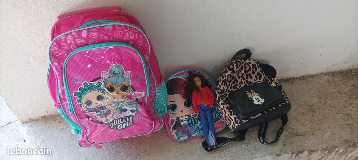 Lot de sacs à dos /cartable à roulettes/enfant/Fille (image 1)