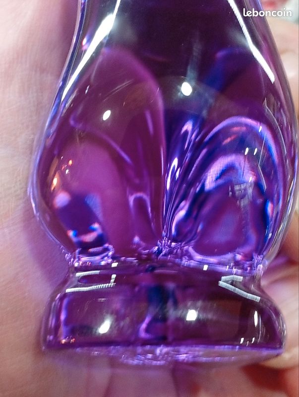 Sculpture en cristal teinté violine. Femme nue assise. Baccarat. R. Rigot. 1970's (image 13)