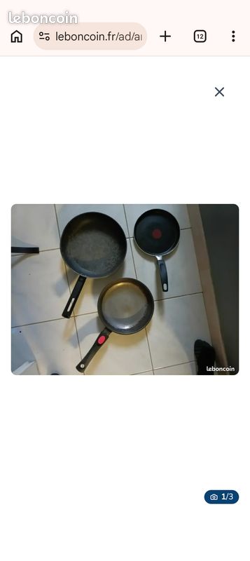 Lot de 2 poêle et 1 poêle Tefal à crêpes (image 1)