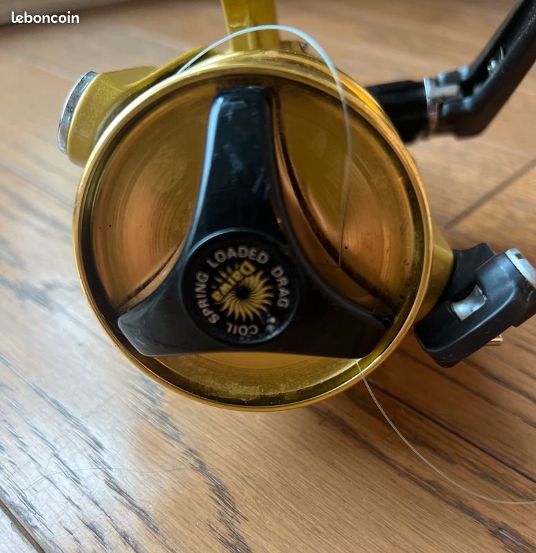 Moulinet Toupie Daiwa GS-60, Corps Métal Doré Vintage, Super état, Fabrication Japon