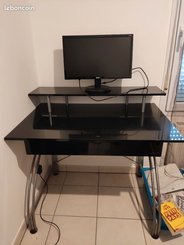 Bureau laqué noir (image 2)