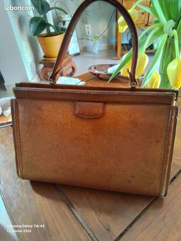Sac à Main Vintage Femme Petit - Coton Perlé - Fermoir Et Bandoulière - Style Rétro