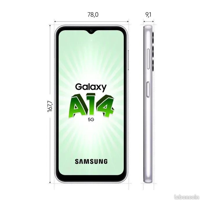 SAMSUNG Galaxy A14 5G Argent 128 Go Téléphone débloqué, opérateur Android (image 4)
