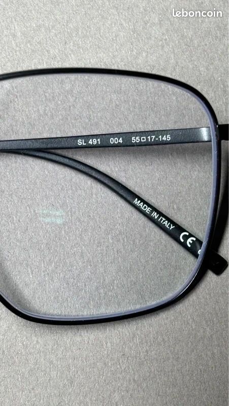 Saint Laurent SL 491 004 Black Metal Optical Glasses – Made in Italy (Original) (image 5)