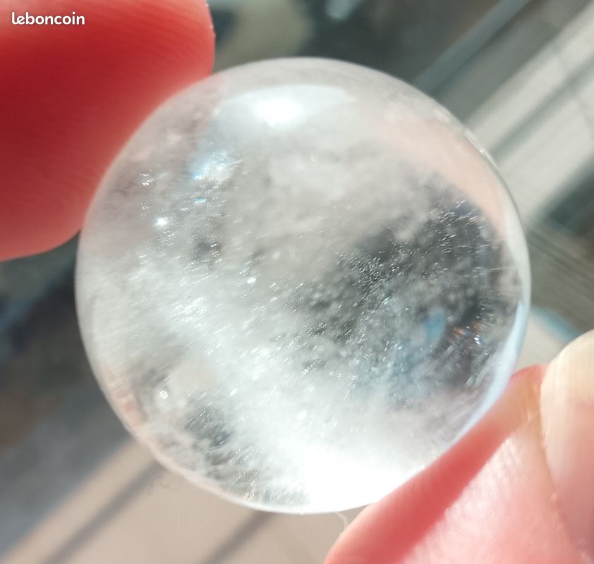 17.2gr 23.1mm sphère (boule) en cristal de roche de Madagascar pierre naturelle sculptée (image 18)