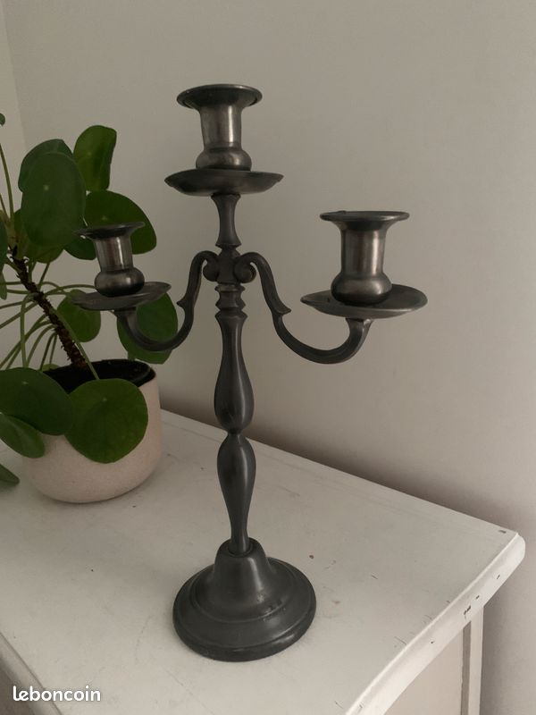 Bougeoir - Étain 865g - 33cm (image 2)