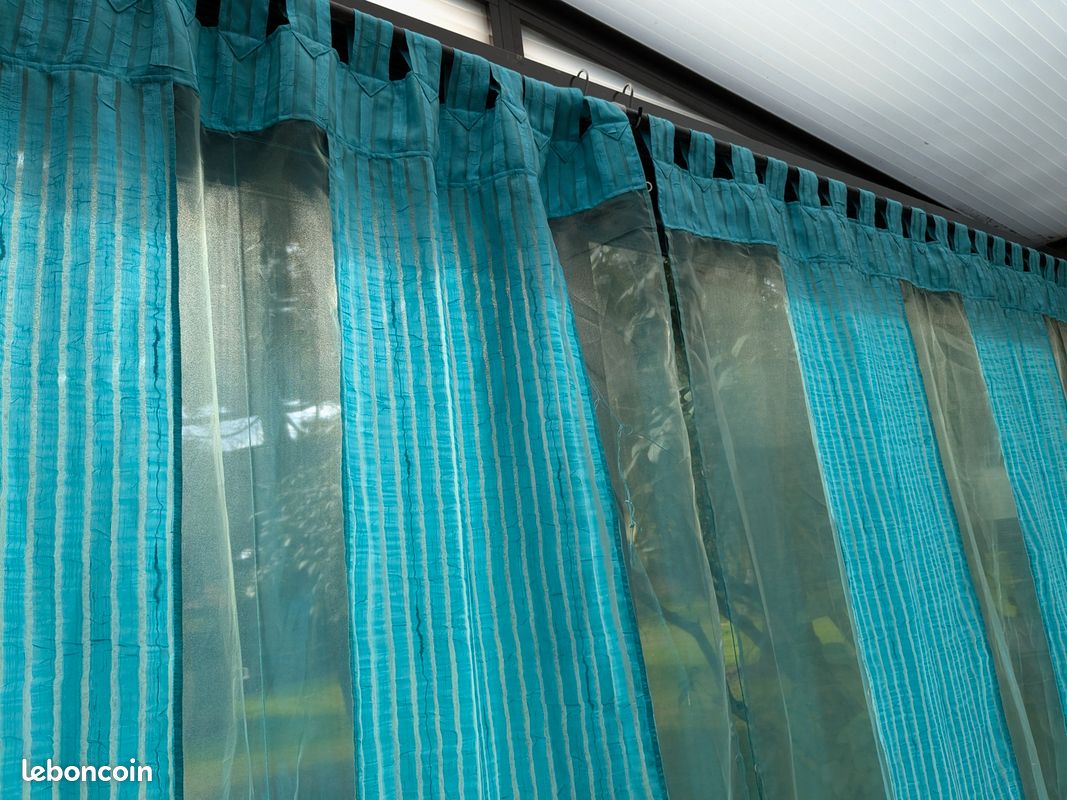 Rideau voilage store turquoise (image 5)