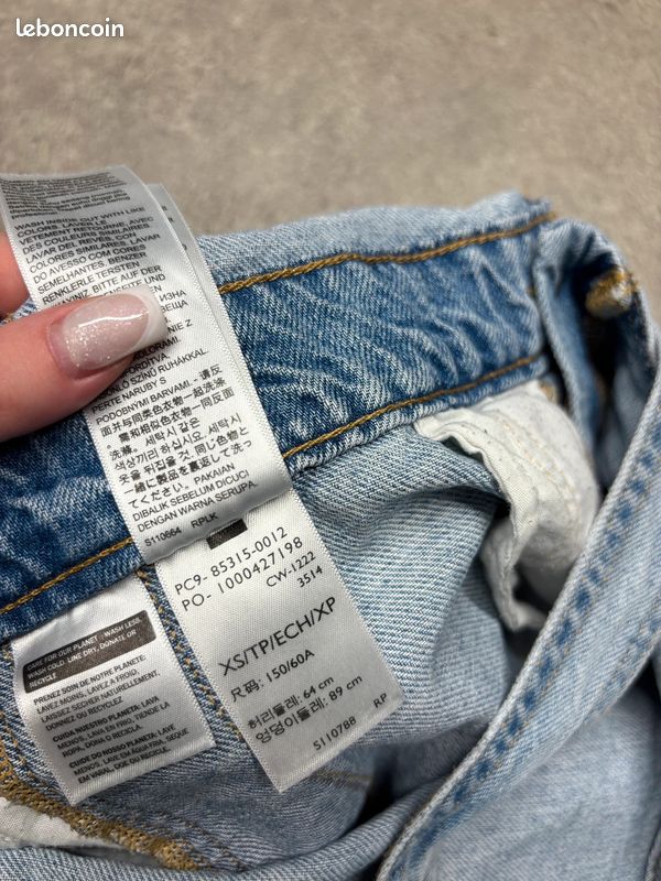 Salopette Levi’s vintage large carpenter trouée denim bleu clair workwear | Taille XS #SLCM236 (image 4)