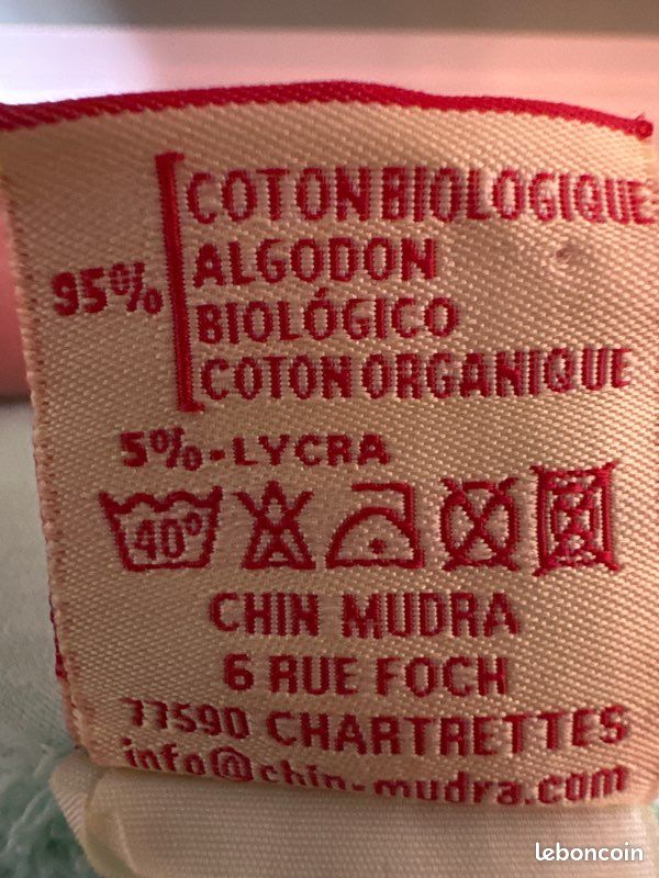 Corsaire de yoga Chin Mudra en coton bio Sport Plein air