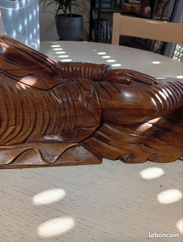 Grand bouddha en bois (image 4)