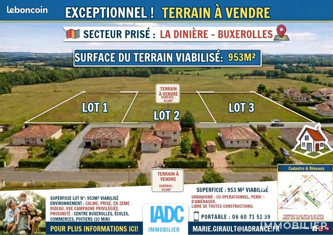 Terrain 953 m² · à Buxerolles · 953 m² · 166 000 €