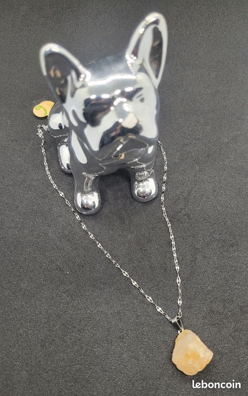 Pendentif Pierre Naturelle – Chaine acier inoxydable – Neuf – 6 (image 5)