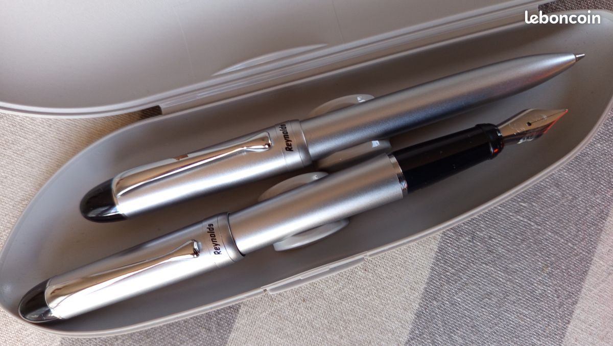 Parure Stylos Sheaffer - Plume Or 14K Et Bille - Argenté Occasion à Réviser