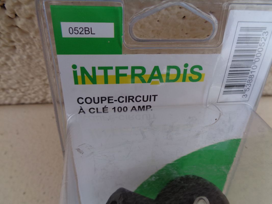 COUPE CIRCUIT 100 A 48 V maxi clé amovible - INTFRADIS