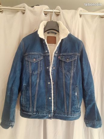 Blouson Levi's Taille L En Jean Bleu - Occasion En Très Bon état
