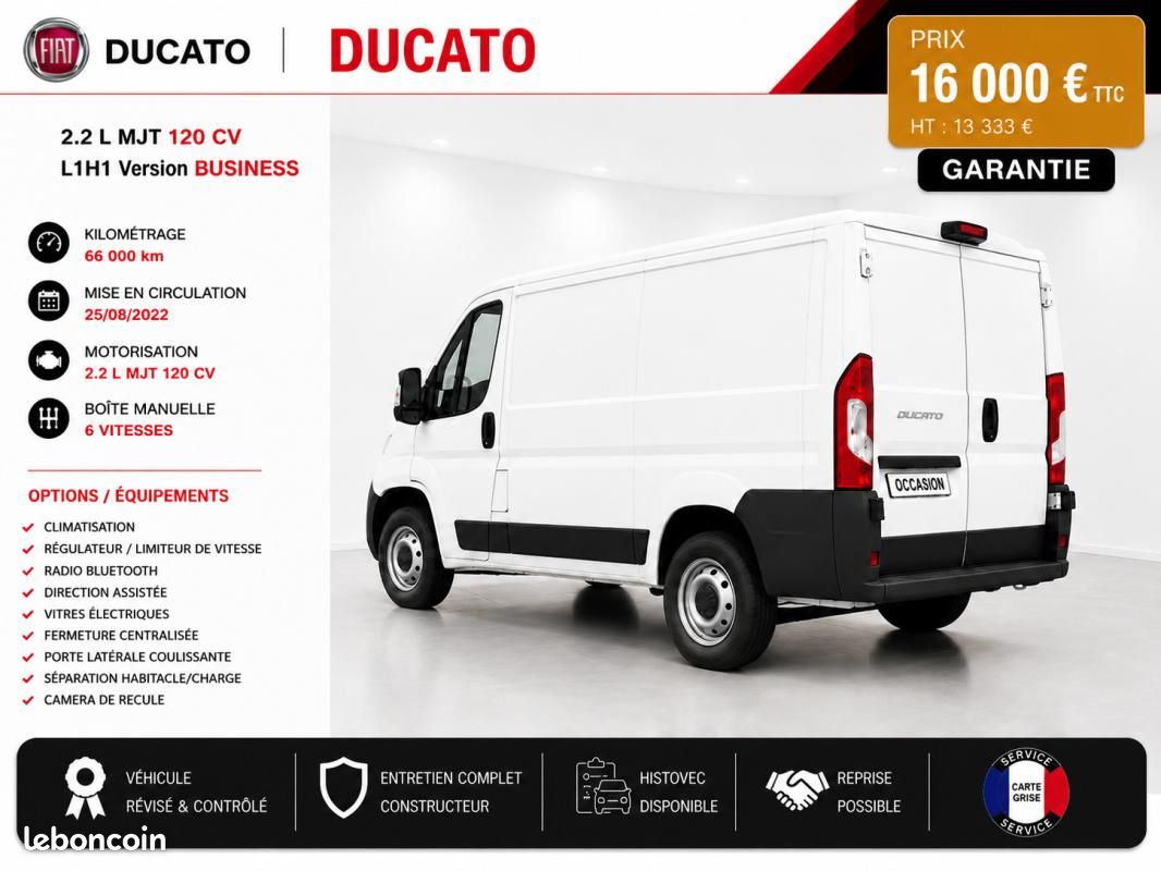 Fiat Ducato 2° Main / 2.2L MJT 120cv Pack business L1H1 CLIM/REGUL/LIMIT IDEM JUMPER BOXER SPRINT... (image 3)