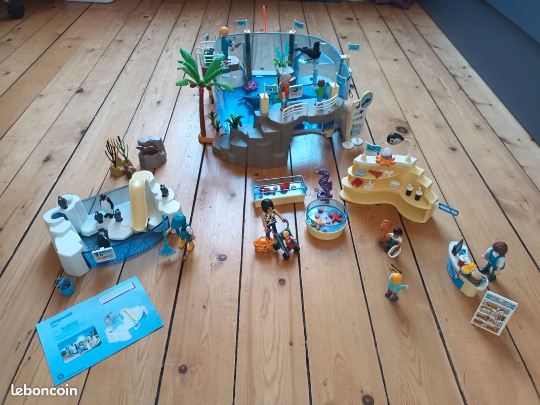 Playmobil aquarium + magasin + pingouins + loutres (image 1)
