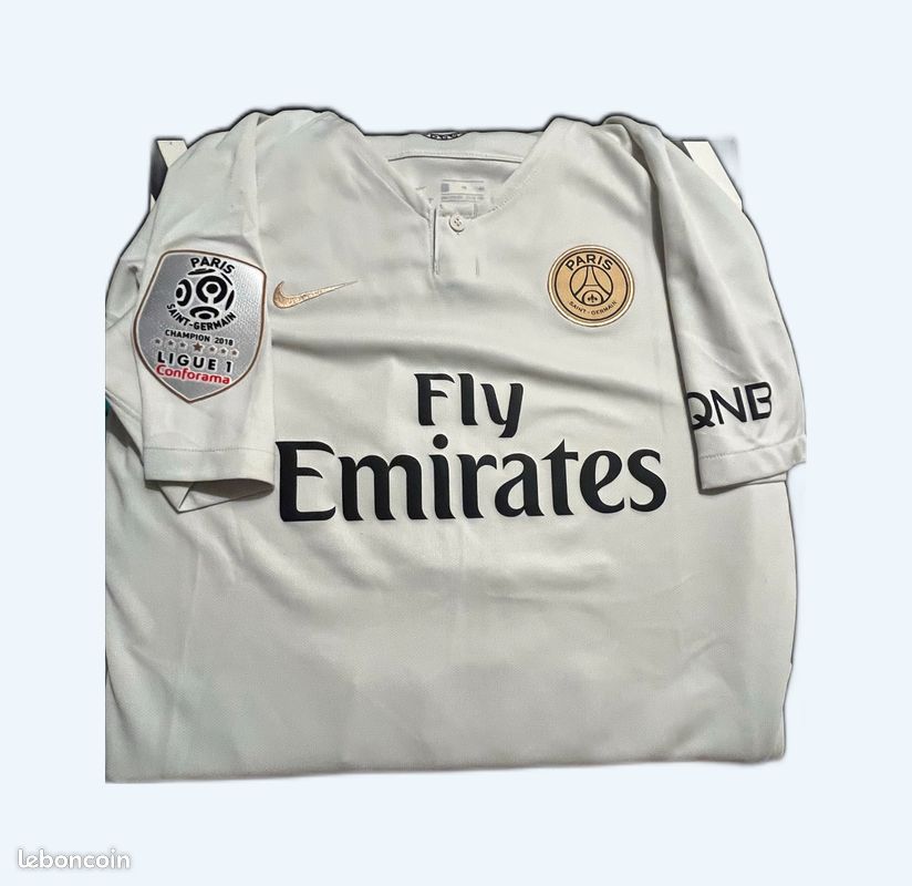 Prix maillots de foot PSG Enfant Exterieur 7 Mbappe 2018/19 moins cher